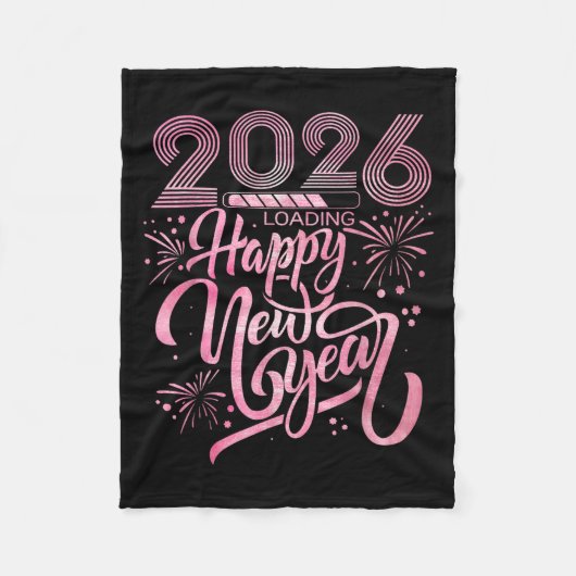 2026年新年花火打ち上げ中 フリースブランケット (正面)