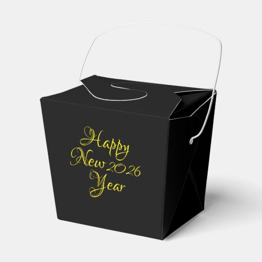 ２０２６年謹賀新年 黒と黄色のスクリプト フェイバーボックス (正面サイド)