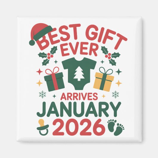 2026年1月クリスマスの最高の贈り物 カップル マグネット (正面)