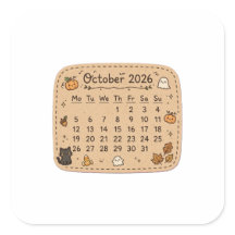 2026年10月カレンダーステッカー|ハロウィン