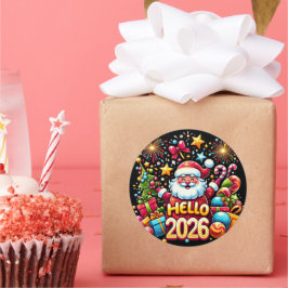 ２０２６年 サンタ クリスマス 新年 ラウンドシール