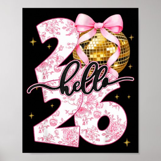 ２０２６年　ディスコボール　弓　大晦日　新年の挨拶 ポスター (正面)
