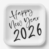 ２０２６年　ブラックスクリプト　新年の挨拶 ペーパープレート (正面)