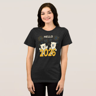 2026年 ホッキョクグマ 女性用ニューイヤーTシャツ トライブレンドTシャツ