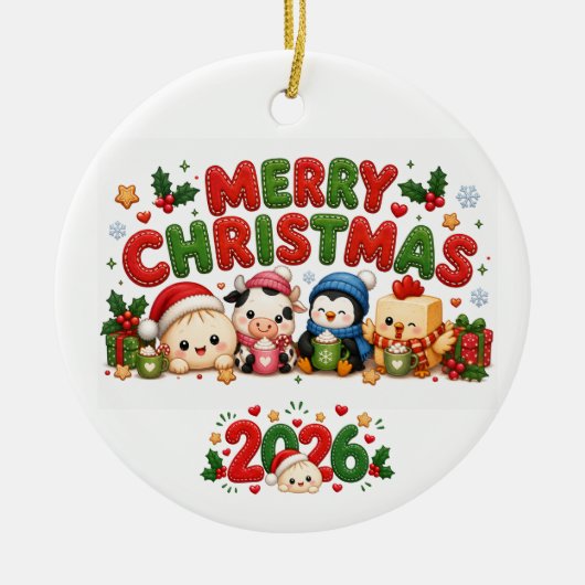 ２０２６年 メリークリスマス セラミックオーナメント (正面)