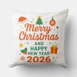 ２０２６年 メリークリスマス＆ハッピーニューイヤー クッション