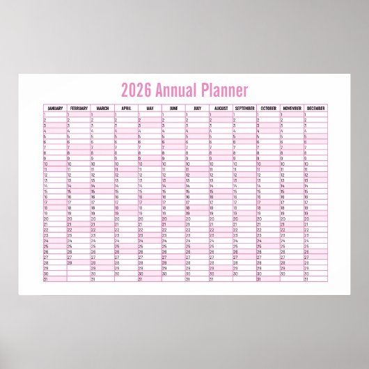 ２０２６年　年始から見れる　壁掛けカレンダー ポスター (正面)