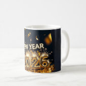 2026年-新たなスタート、希望に満ちた新年 コーヒーマグカップ (正面右)