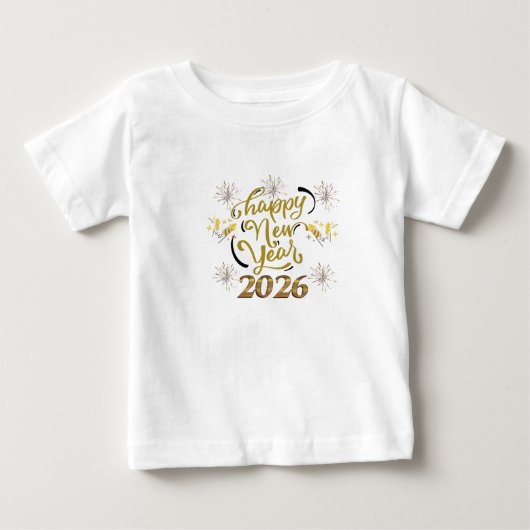 ２０２６年　新年おめでとうトッズTシャツ ベビーTシャツ (正面)