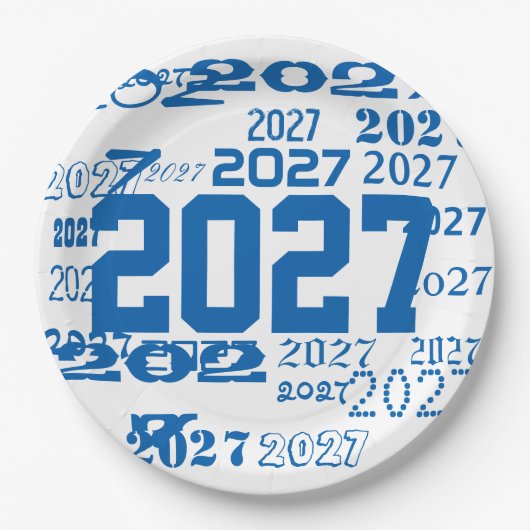 ２０２７年卒業パターン 卒業年 ペーパープレート (正面)