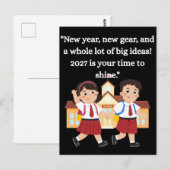 2027年度 新しい学年 子どもたちのやる気を引き出す ポストカード (正面/裏面)