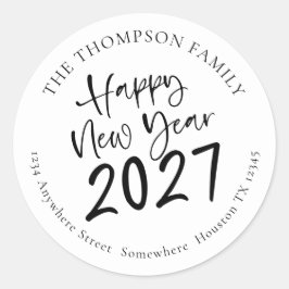 2027年新年 謝礼先住所スクリプト ラウンドシール