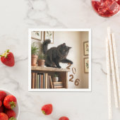 ２０２７年新年 遊び心のある猫 スタンダードカクテルナプキン (インサイチュ)