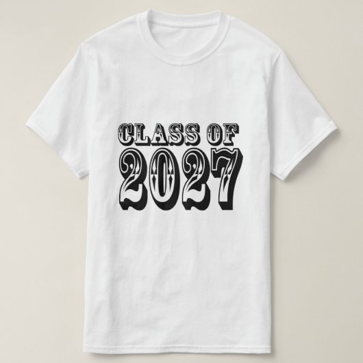 2027年 西洋風 卒業式 Tシャツ (デザイン正面)
