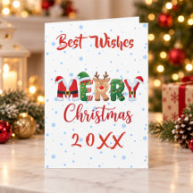 20XX年 メリークリスマス 折りたたみカード
