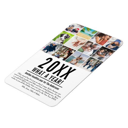 ２０ＸＸ年　今年の振り返り　１２枚の写真で見るホリデーシーズン マグネット (左側)
