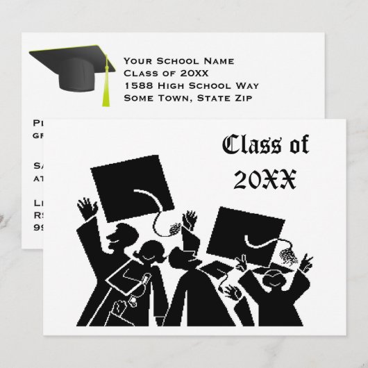 20XX年度 卒業クラス 招待状 (正面/裏面)