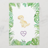 ３さいのレックス　パステル恐竜の３さいの誕生日 招待状 (裏面)