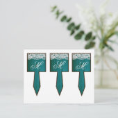3つのカップケーキピック ディストレス仕上げ ターコイズ ウッドレース ポストカード (スタンド正面)