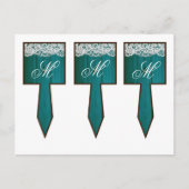 3つのカップケーキピック ディストレス仕上げ ターコイズ ウッドレース ポストカード (正面)