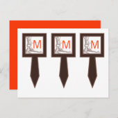 3つのカップケーキピック 秋の木 初期の彫刻 紅葉 ポストカード (正面/裏面)