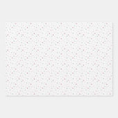 ３つのミニスタとハート ミューテッド ピンク＆ターコイズ ラッピングペーパーシート (正面2)