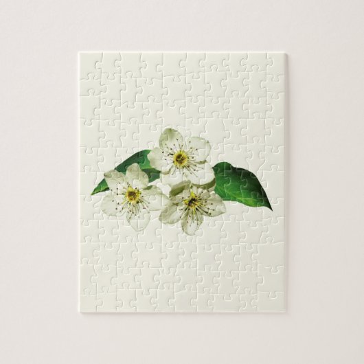 3つのリンゴの花 ジグソーパズル (縦)