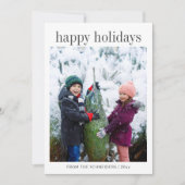 3つの写真 縦 ブラック タイポグラフィー ハッピー シーズンカード (正面)