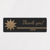 ３つの球体のゴールドテキストブラックサンクスステッカー ラベル (デザイン1)