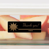 ３つの球体のゴールドテキストブラックサンクスステッカー ラベル (貼付)