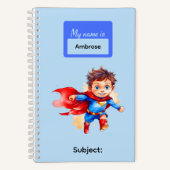 ３人のスーパーヒーロー キッズ 男の子 文房具 学生 ノートブック (正面)