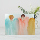 ３人の天使、人物、または女性の水彩画 招待状 (スタンド正面)