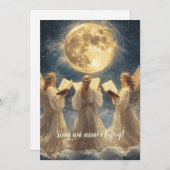 3人の黄金の天使のホリデーグリーティングカード シーズンカード (正面/裏面)