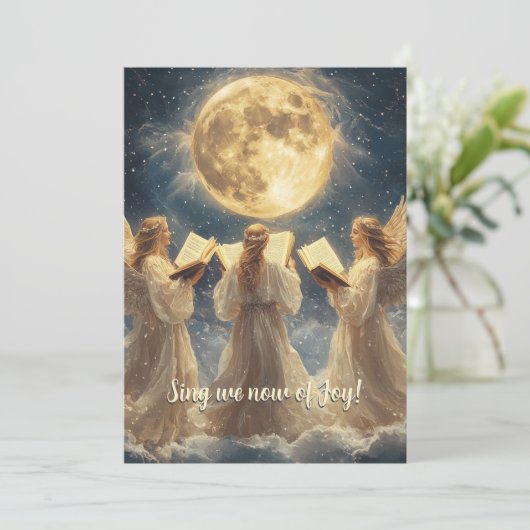 3人の黄金の天使のホリデーグリーティングカード シーズンカード (スタンド正面)