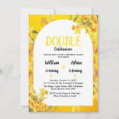 ３月生まれ  ダフディル  ダブル  セレブレーション  バースデー 招待状 (正面)