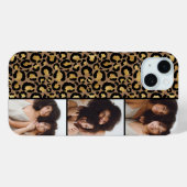 ３枚　ブラウン　アンド　ゴールド　ヒョウ柄 Case-Mate iPhoneケース (裏面 (横))