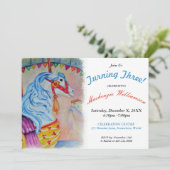 ３歳のカラフルなカルーセル馬パーティーへの招待 招待状 (スタンド正面)