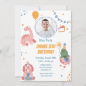 ３歳のレックスキッズ恐竜の誕生日パーティー 招待状 (正面)