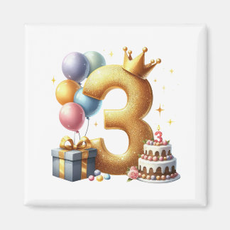 ３歳の誕生日おめでとう マグネット