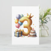 ３歳の誕生日おめでとう 招待状 (スタンド正面)