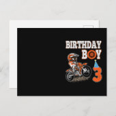 3歳の誕生日ボーイ - ダートバイク - モーター ポストカード (正面/裏面)