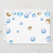 ３歳誕生日男の子パーティー写真青金風船 招待状 (裏面)