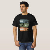 3色を使ったクールなバスケットボールデザイン Tシャツ (正面フル)