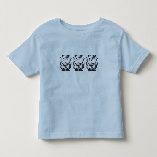 ３頭の牛のトドラー・リンガーTシャツ トドラーTシャツ (正面)