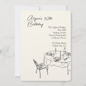 ３０歳の誕生日パーティーのための誕生日ディナー 招待状 (正面)