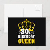 ３０歳の誕生日女王クラウンパーティー ポストカード (正面/裏面)