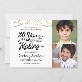 30歳の誕生日 レトロ 何年もかかって 輝く年月 招待状