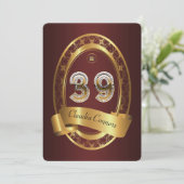 ３９歳の誕生日パーティー 女性 男性 上品な色 招待状 (スタンド正面)