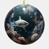 ３Ｄ水中サメのクリスマス セラミックオーナメント (裏面)