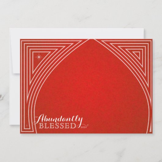 ４つのフォト スター ドームオーバーレイ フラット ホリデー カード (正面)